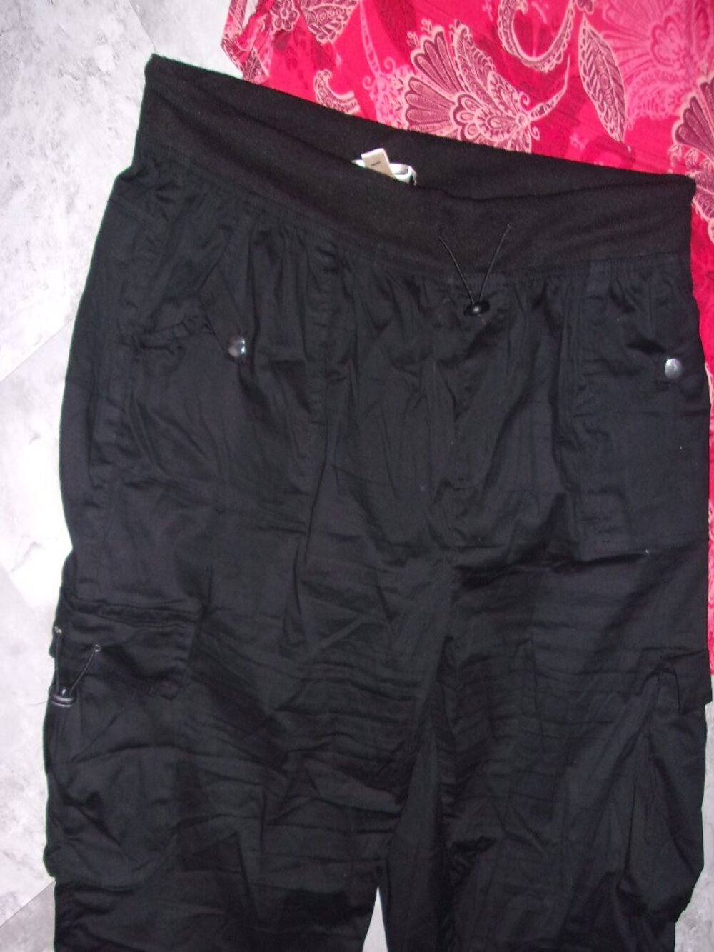 size 2x 2 x  womens black cloth bermuda shorts long shorts  cloth stretch top